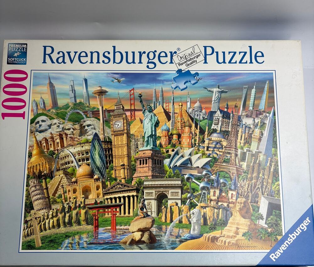 Vintage Ravensburger World Landmarks 1000 Pc Jigsaw Puzzle No 198900 Unchecked